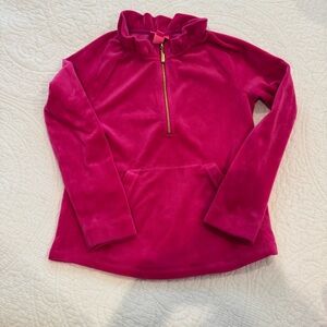 Matching Set!! Lilly Pulitzer Pink Quarter-Zip Pullover Velour Set